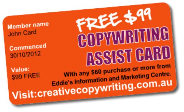 Eddies Copy writing Assist Card Information Marketing Centre News Eddie Creative Copywriting image