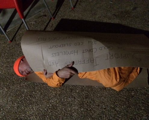 Copywriter CEO Sleepout homeless image