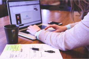 Image of man typing on computer keyboard on Creative Copywriting & Content Solutions website