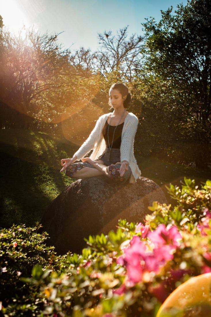 Mediation Woman In Garden Image
